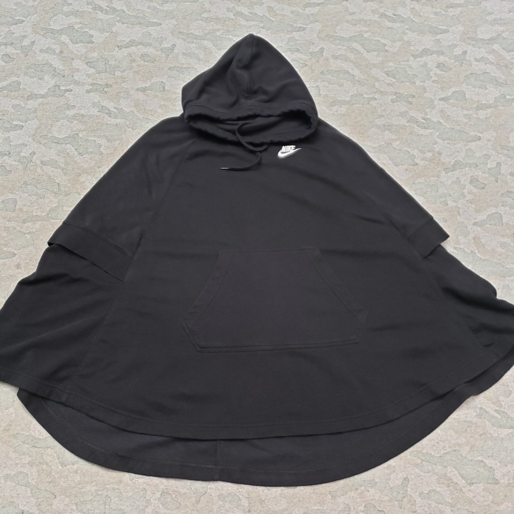 Nike Cape/Poncho Womens XS Black Hooded Pockets Fleece